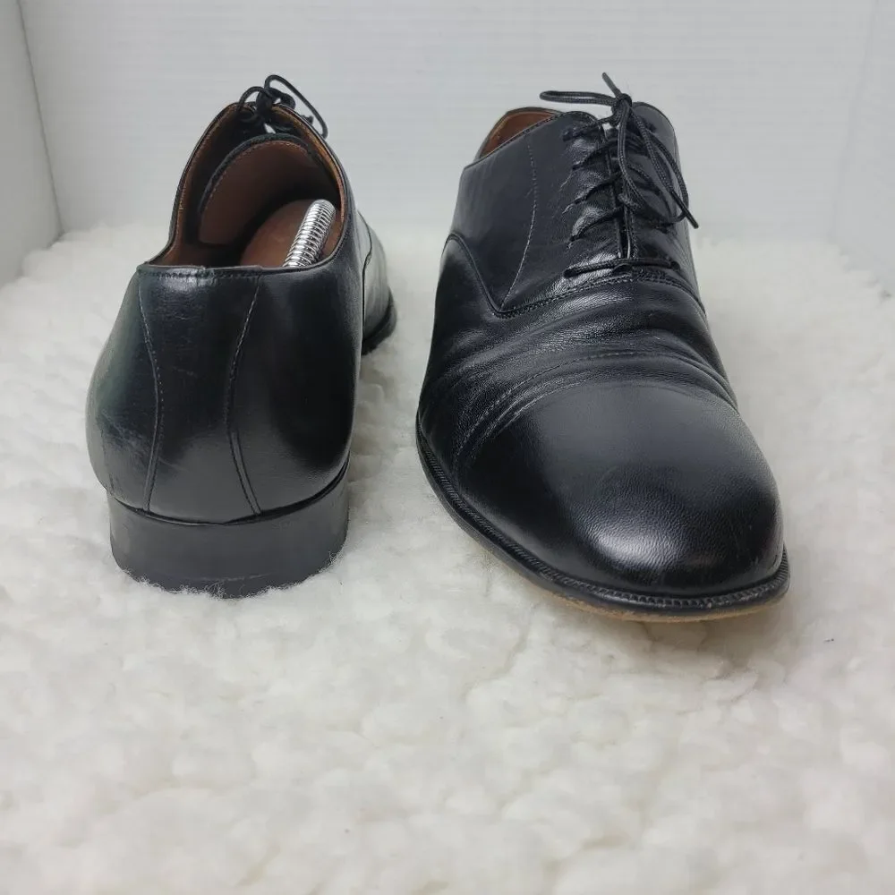 Magnanni Toledo Men’s Size 11.5 Oxford Shoes Black Leather Cap Toe Dress Lace Up